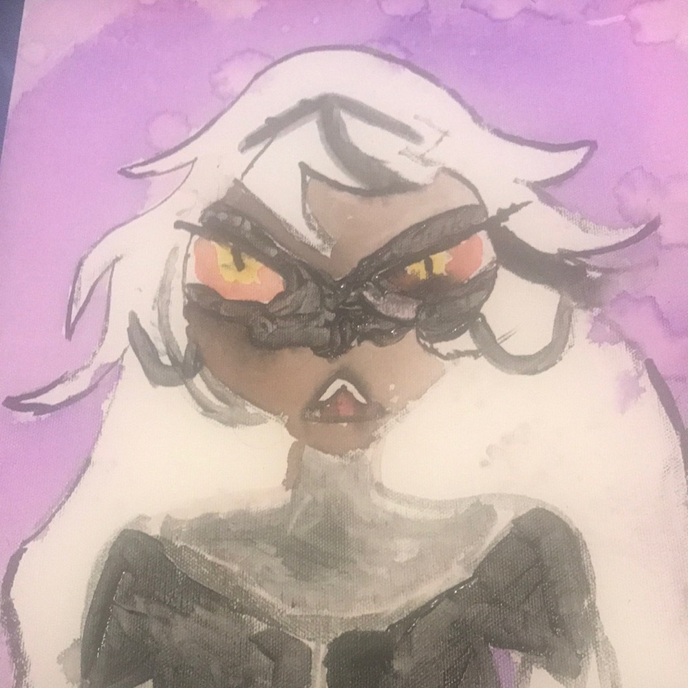 Mystical Character Art Print with Purple Hues